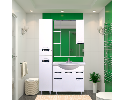 Заказать Орхидея - 35 Пенал левый белая эмаль без корзины в магазине сантехники Santeh-Crystal.ru