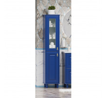 Версаль - 35 Пенал со стеклом синий матовый лев.