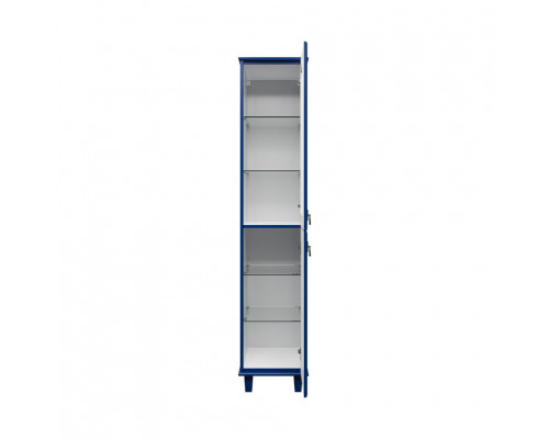 Заказать Версаль - 35 Пенал со стеклом синий матовый прав. в магазине сантехники Santeh-Crystal.ru