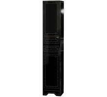 Bella - 35  Пенал с 2 ящ / Б/К лев. черный с кристаллами