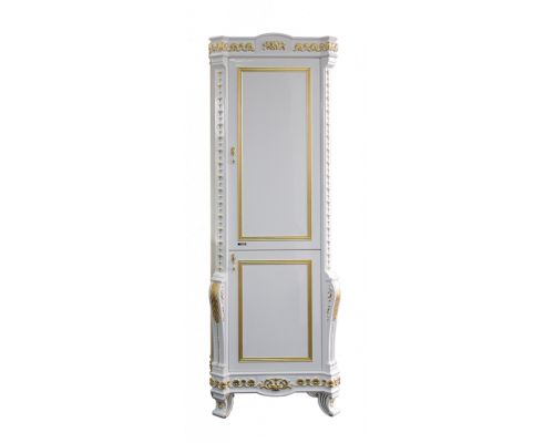 Приобрести Мануэлла GOLD -  60 Пенал прав. белый ГЛЯНЕЦ/сусальное золото в магазине сантехники Santeh-Crystal.ru