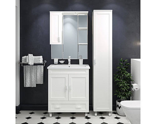 Заказать Дива - 35 Пенал напольный белый левый в магазине сантехники Santeh-Crystal.ru