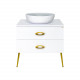 Заказать Маргарет - 80 Тумба напольная с 2 ящ. золот. фурн. в магазине сантехники Santeh-Crystal.ru