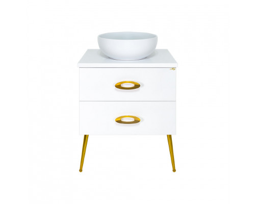 Заказать Маргарет - 60 Тумба напольная с 2 ящ. золот. фурн. в магазине сантехники Santeh-Crystal.ru