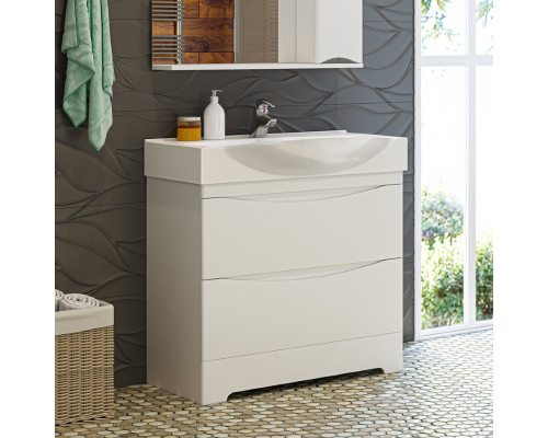 Заказать Элвис - 85 Тумба напольная с 2 ящ. белая эмаль в магазине сантехники Santeh-Crystal.ru