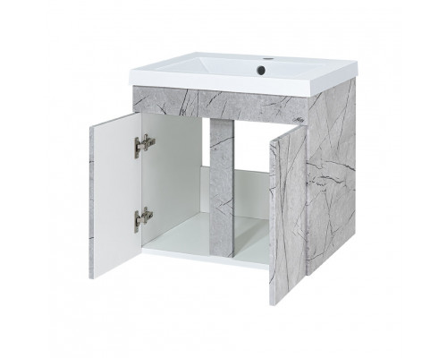 Заказать Торос - 60 Тумба подвесная прямая серый мрамор ПВХ в магазине сантехники Santeh-Crystal.ru