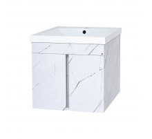 Торос - 75 Тумба подвесная прямая белый мрамор ПВХ