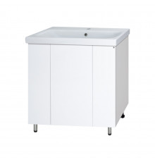 Лира - 80 Тумба прямая напольная белая эмаль с отталкив.