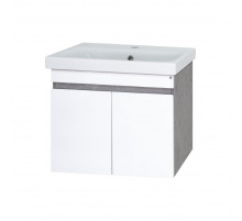 Ронда - 60 Тумба подвесная прямая 2 дв. (бок. ДСП Чикаго, фас.белая эмаль)