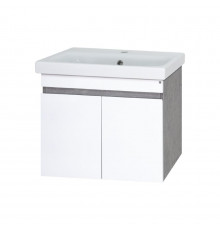 Ронда - 60 Тумба подвесная прямая 2 дв. (бок. ДСП Чикаго, фас.белая эмаль)