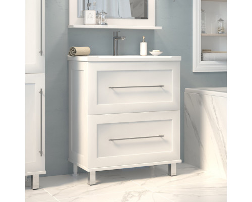 Приобрести Марта -100 Тумба напольная 2 ящ. белая эмаль (глянец) в магазине сантехники Santeh-Crystal.ru
