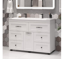 Дуэт - 120 Тумба белая матовая с 6 ящ. / Б/К