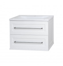Марта - 80 Тумба подвесная 2 ящ. белая эмаль (глянец)