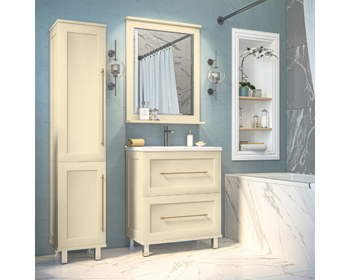 Купить Марта - 80 Тумба напольная 2 ящ. бежевая эмаль в магазине сантехники Santeh-Crystal.ru