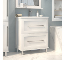 Марта - 80 Тумба напольная 2 ящ. белая эмаль (глянец)