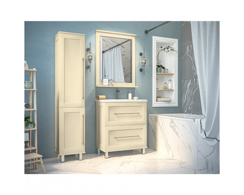 Приобрести Марта - 60 Тумба напольная 2 ящ. бежевая эмаль в магазине сантехники Santeh-Crystal.ru