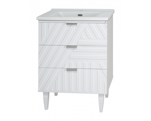 Купить ETNA - 85 Тумба напольная белая 3 ящ. (эмаль) в магазине сантехники Santeh-Crystal.ru