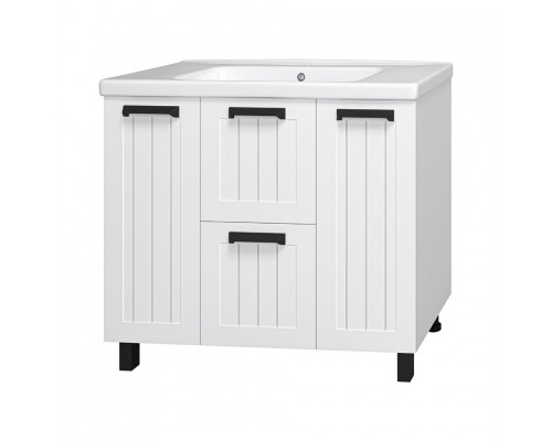 Купить Спарта -100 Тумба напольная 2 дв. 2 ящ белая в магазине сантехники Santeh-Crystal.ru