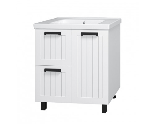 Приобрести Спарта - 80 Тумба напольная 1 дв. 2 ящ. белая в магазине сантехники Santeh-Crystal.ru