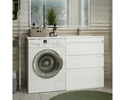 Приобрести Фостер - 55 Тумба напольная 3 ящ. под стиральную машину, белая @ О в магазине сантехники Santeh-Crystal.ru