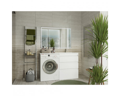 Приобрести Фостер - 55 Тумба напольная 3 ящ. под стиральную машину, белая @ О в магазине сантехники Santeh-Crystal.ru