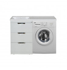 Куба - 50 Тумба 3 ящ. под стиральную машину белая эмаль