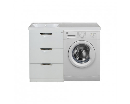 Купить Куба - 50 Тумба 3 ящ. под стиральную машину белая эмаль в магазине сантехники Santeh-Crystal.ru