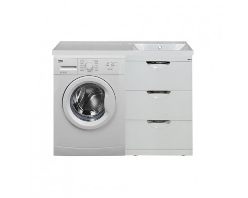 Купить Куба - 50 Тумба 3 ящ. под стиральную машину белая эмаль в магазине сантехники Santeh-Crystal.ru