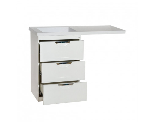 Заказать Куба - 60 Тумба 3 ящ. под стиральную машину белая эмаль в магазине сантехники Santeh-Crystal.ru