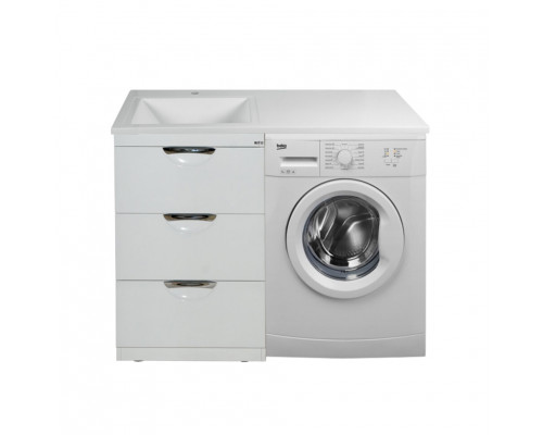 Заказать Куба - 60 Тумба 3 ящ. под стиральную машину белая эмаль в магазине сантехники Santeh-Crystal.ru