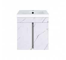 Торос - 50 Тумба подвесная прямая белый мрамор ПВХ