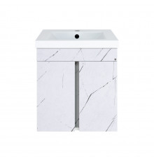 Торос - 50 Тумба подвесная прямая белый мрамор ПВХ
