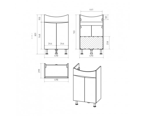 Приобрести Смайл - 50 Тумба прямая О в магазине сантехники Santeh-Crystal.ru