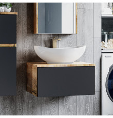 Ива - 80 Тумба подвесная Графит пленка 1 ящ