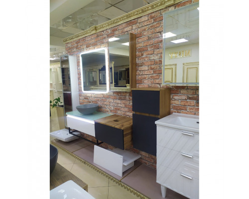 Купить Ива - 80 Тумба подвесная Графит пленка 1 ящ в магазине сантехники Santeh-Crystal.ru