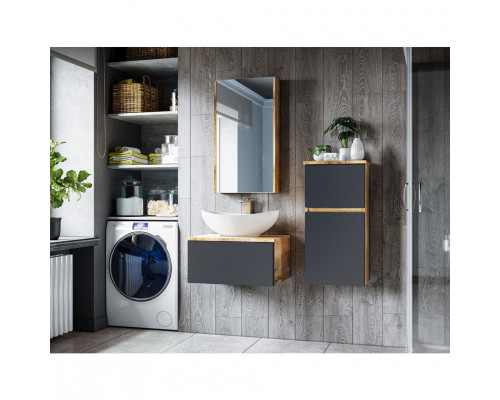 Купить Ива - 80 Тумба подвесная Графит пленка 1 ящ в магазине сантехники Santeh-Crystal.ru