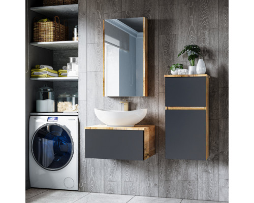 Заказать Ива - 70 Тумба подвесная Графит пленка 1 ящ в магазине сантехники Santeh-Crystal.ru