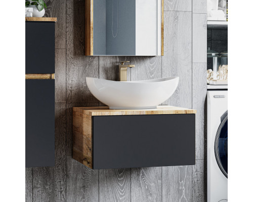 Заказать Ива - 70 Тумба подвесная Графит пленка 1 ящ в магазине сантехники Santeh-Crystal.ru