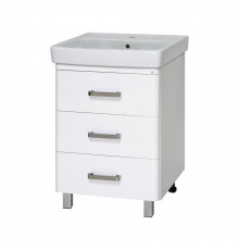 Гармония - 70 Тумба напольная  с 3 ящ. закруг. края белая эмаль (глянец)