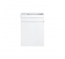 Лира - 40 Тумба прямая подвесная белая эмаль с отталкив. с бок. полками