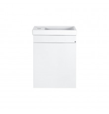 Лира - 40 Тумба прямая подвесная белая эмаль с отталкив. с бок. полками