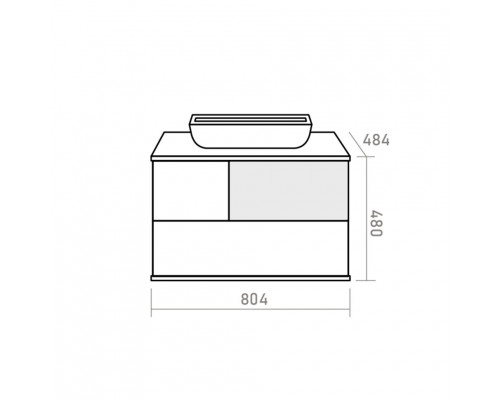 Заказать Коломбо - 80 Тумба подвесная 2 ящ. с отталк. ДСП (Дуб Галифакс) в магазине сантехники Santeh-Crystal.ru