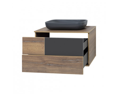 Заказать Коломбо - 80 Тумба подвесная 2 ящ. с отталк. ДСП (Дуб Галифакс) в магазине сантехники Santeh-Crystal.ru