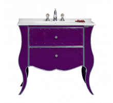 Анжелика -100 Тумба сиреневая сусальное серебро с 2 ящ./столешница