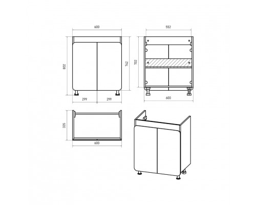 Заказать Чегет - 65 Тумба напольная прямая белая 2 дв. (эмаль глянец) О в магазине сантехники Santeh-Crystal.ru