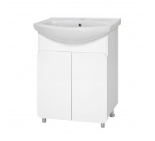 Чегет - 65 Тумба напольная прямая белая 2 дв. (эмаль глянец) О