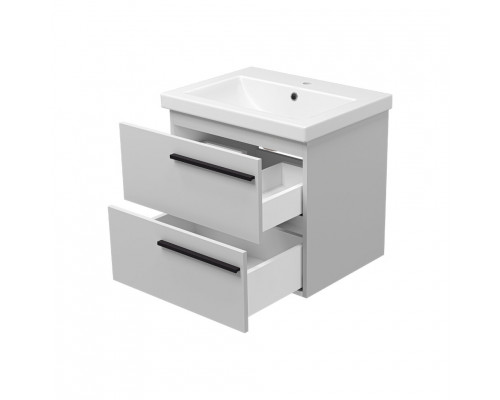 Заказать Ненси - 60 Тумба подвесная 2 ящ серая мат. эмаль О в магазине сантехники Santeh-Crystal.ru