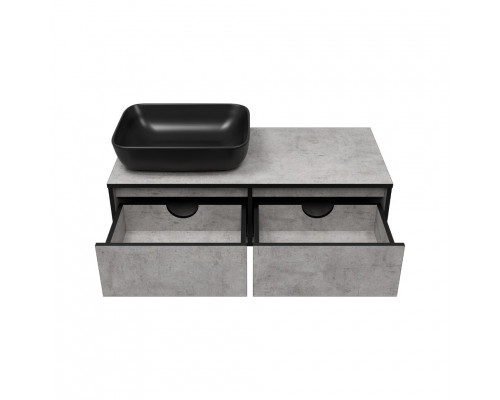 Купить STONE - 100 Тумба подвесная 2 ящ. бетон (Стоун) / раковина в магазине сантехники Santeh-Crystal.ru