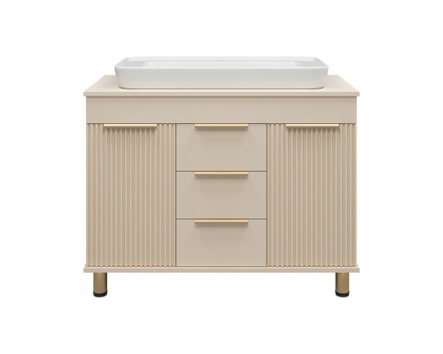 Заказать ENFIDA -100 Тумба напольная 3 ящ. бежевая мат. эмаль (Энфида) в магазине сантехники Santeh-Crystal.ru