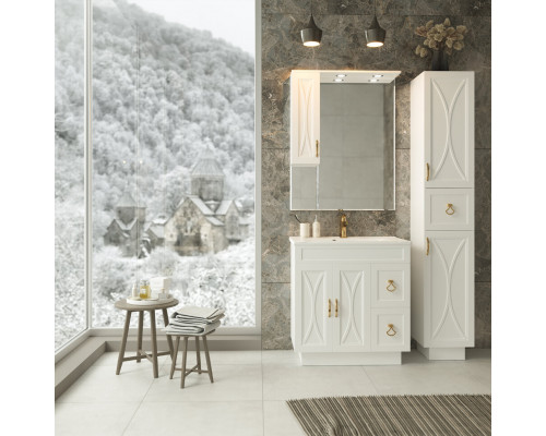 Заказать Амбра - 80 тумба белая с 2 ящ. в магазине сантехники Santeh-Crystal.ru